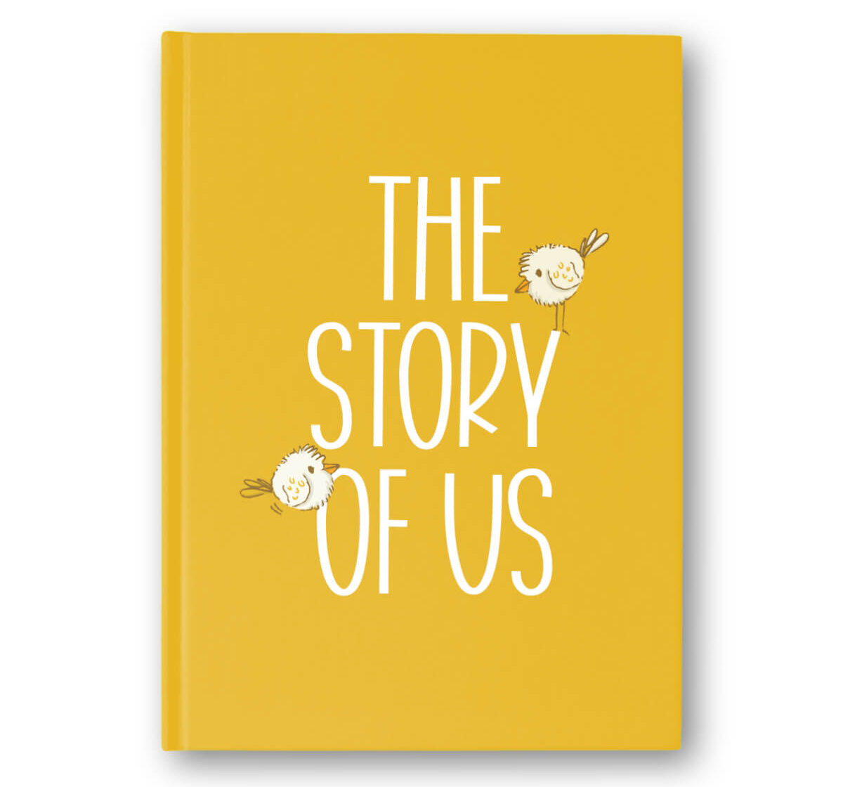 front cover of story of us journal with yellow background