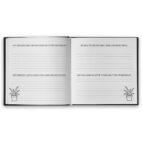 Open book pages - questions and prompts from fathers memory journal