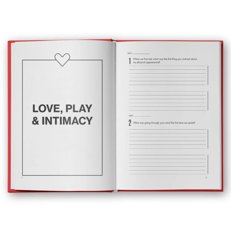 open couples journal with love and intimacy prompt questions