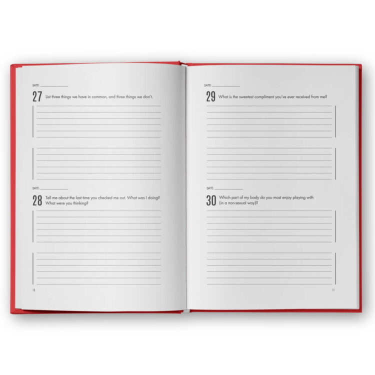 open couples journal with love and intimacy prompt questions