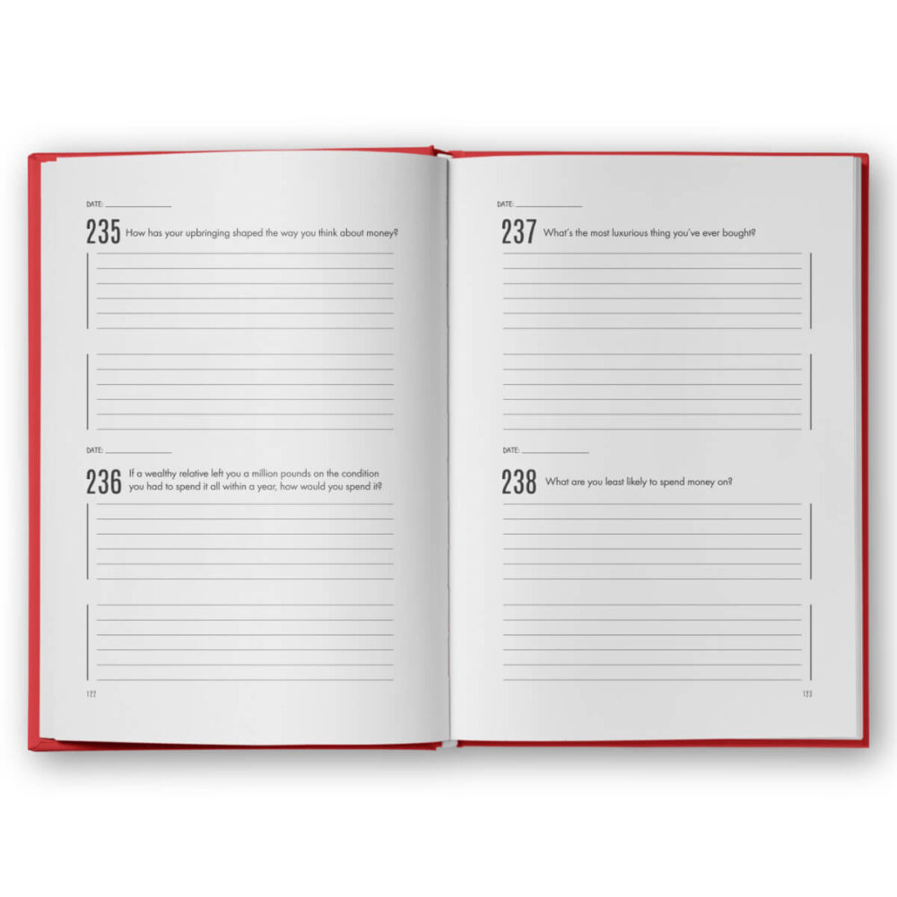 open couples journal with money values prompt questions