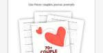loose printable couples journal pages flat lay with overlay text