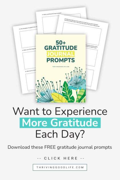loose printable gratitude journal pages flat lay with overlay text