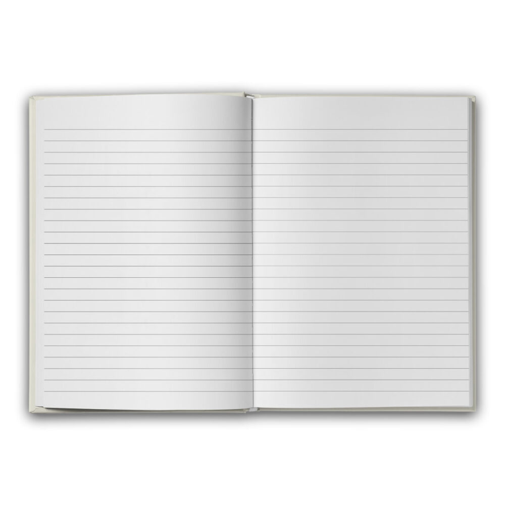 Open lined A5 notebook journal