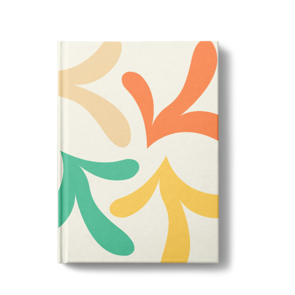 A5 lined notebook colourful leaves on cover