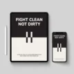 Fight Clean Not Dirty digital conflict workbook displayed on tablet and phone with stylus.