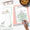 printable journaling pages worksheets for couples conflict with pen, glasses and open ring binder
