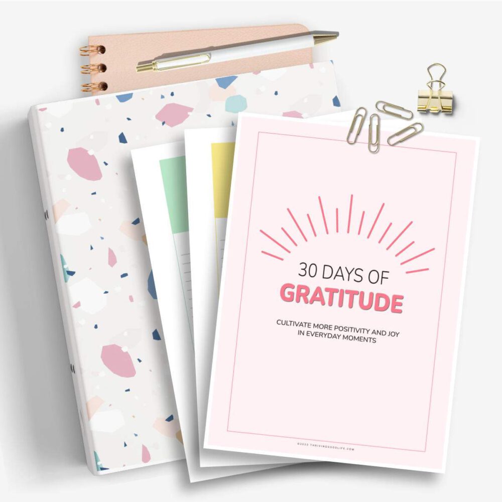 printable gratitude journal pages on ring binder with men