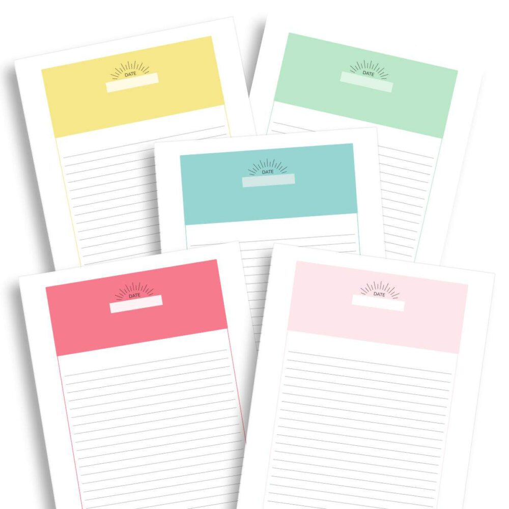 printable gratitude journal pages on plain background