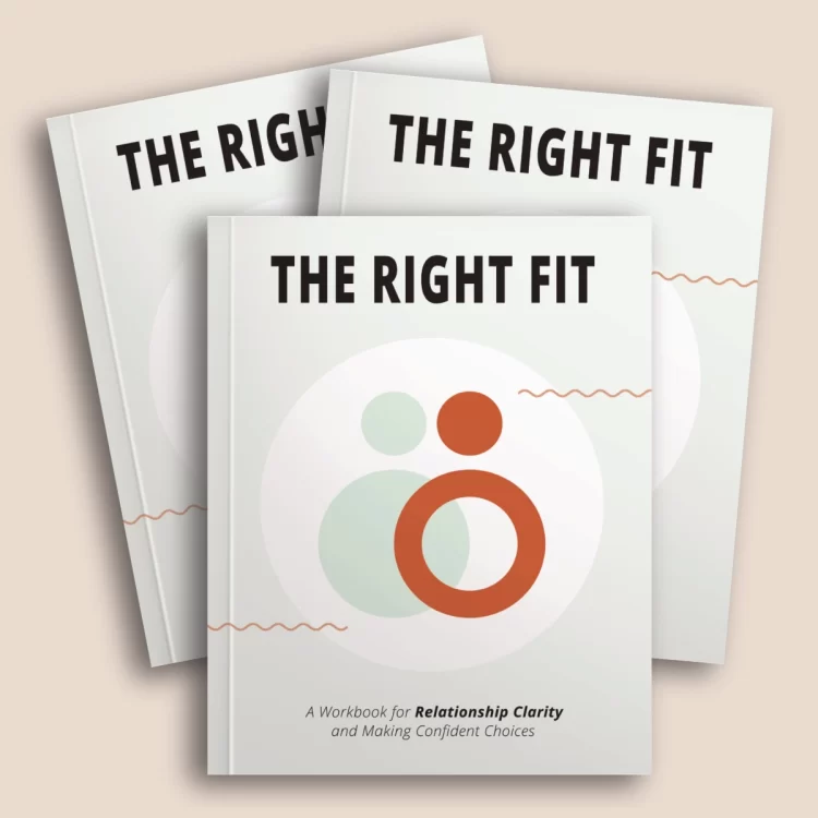 Three copies of The Right Fit workbook stacked on top of of each other