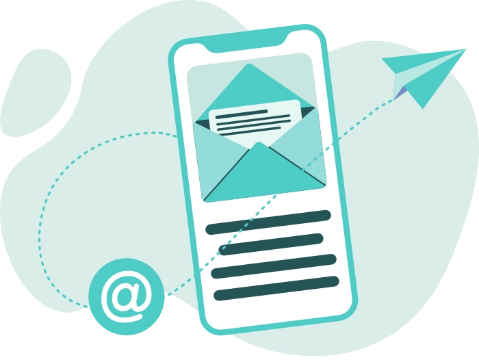 phone with email message being sent
